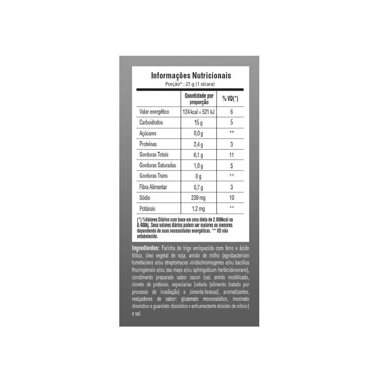 SALGADINHO TORCIDA BACON 20/70G