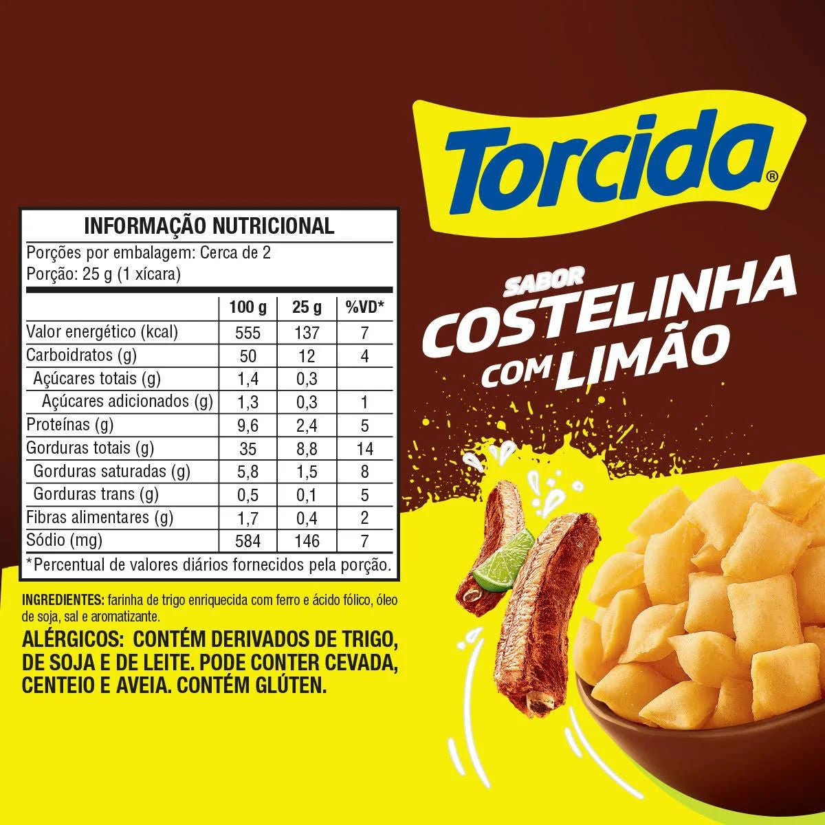 SALGADINHO TORCIDA COSTELINHA C/ LIMAO 20/70G